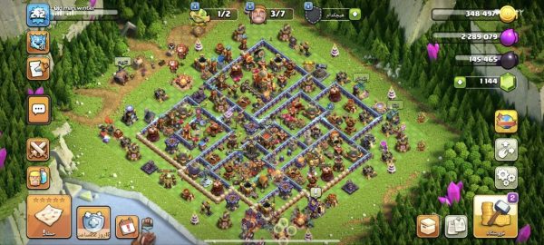 خرید اکانت مکس کلش آف کلنز تاون هال 16 لول 212 کد 99110