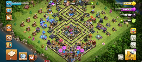 خرید اکانت کلش آف کلنز تاون هال 18 لول 236 کد 59521
