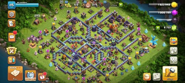خرید اکانت مکس کلش آف کلنز تاون هال 16 لول 115 کد 91539