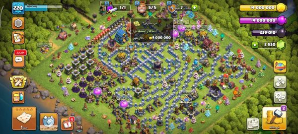 خرید اکانت مکس کلش آف کلنز تاون هال 12 لول 220 کد 88799