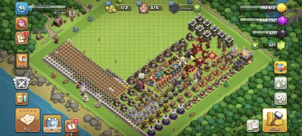 خرید اکانت مکس کلش آف کلنز تاون هال 11 لول 91 کد 80597