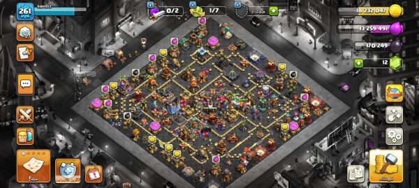 خرید اکانت مکس کلش آف کلنز تاون هال 18 لول 261 کد 28823