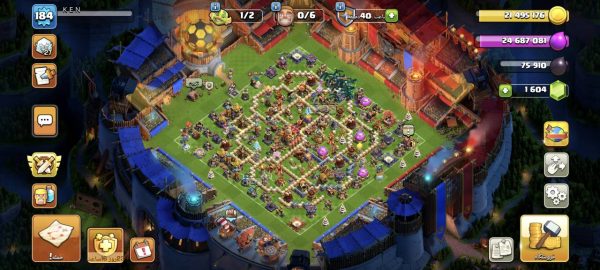 خرید اکانت مکس کلش آف کلنز تاون هال 16 لول 184 کد 34765