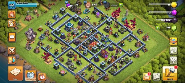 خرید اکانت کلش آف کلنز تاون هال 13 لول 122 کد 42004