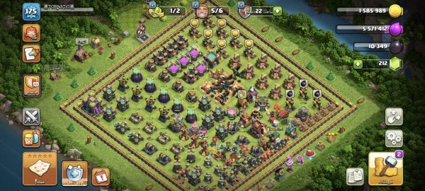 خرید اکانت مکس کلش آف کلنز تاون هال 14 لول 175 کد 07876