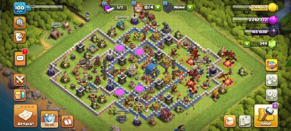 خرید اکانت مکس کلش آف کلنز تاون هال 12 لول 100 کد 37574