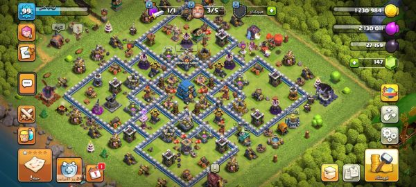 خرید اکانت مکس کلش آف کلنز تاون هال 12 لول 100 کد 57896