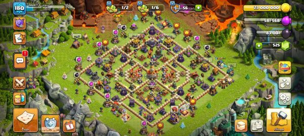 خرید اکانت مکس کلش آف کلنز تاون هال 15 لول 181 کد 45945