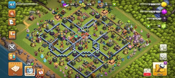 خرید اکانت مکس کلش آف کلنز تاون هال 14 لول 167 کد 08855