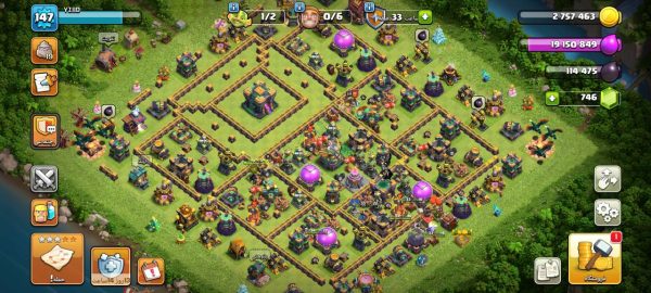 خرید اکانت مکس کلش آف کلنز تاون هال 14 لول 147 کد 81267