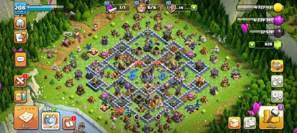 خرید اکانت مکس کلش آف کلنز تاون هال 18 لول 208 کد 38530