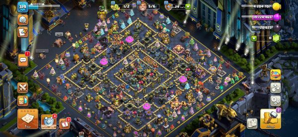 خرید اکانت مکس کلش آف کلنز تاون هال 18 لول 319 کد 98700