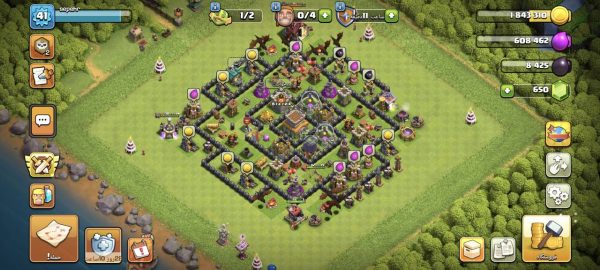 خرید اکانت مکس کلش آف کلنز تاون هال 8 لول 41 کد 83510