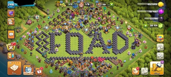 خرید اکانت مکس کلش آف کلنز تاون هال 18 لول 248 کد 84559