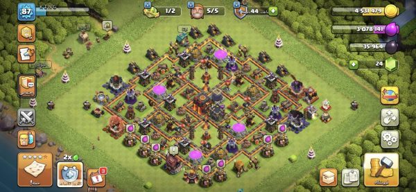 خرید اکانت مکس کلش آف کلنز تاون هال 10 لول 87 کد 06624