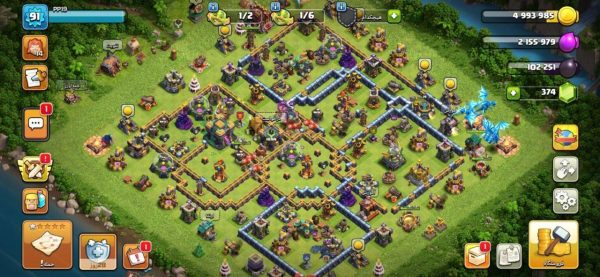 خرید اکانت مکس کلش آف کلنز تاون هال 14 لول 92 کد 72976