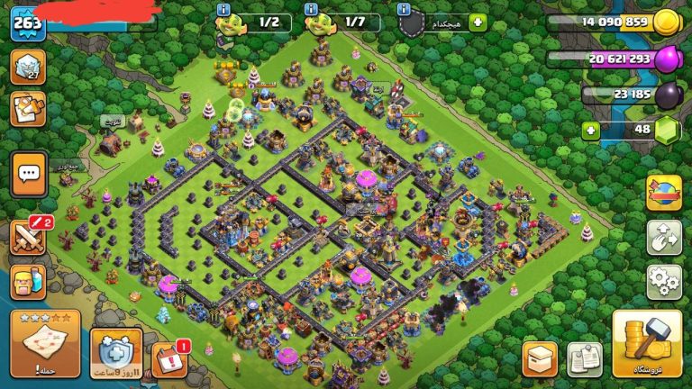 خرید اکانت مکس کلش آف کلنز تاون هال 18 لول 263 کد 81703