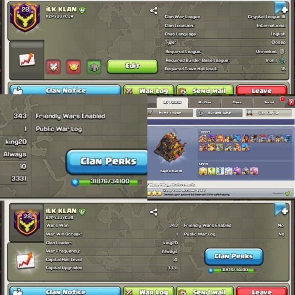 خرید کلن کلش آف کلنز لول 29 لیگ کریستال کد 32077