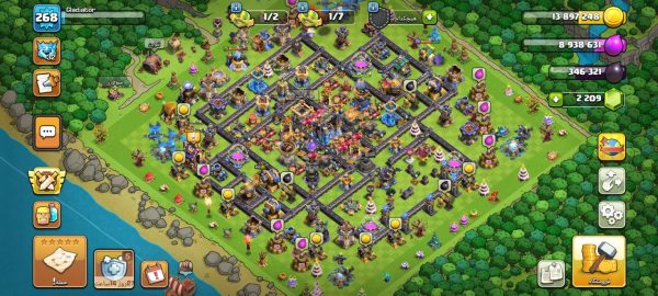 خرید اکانت مکس کلش آف کلنز تاون هال 18 لول 268 کد 29843