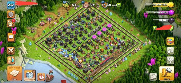 خرید اکانت مکس کلش آف کلنز تاون هال 17 لول 232 کد 01144