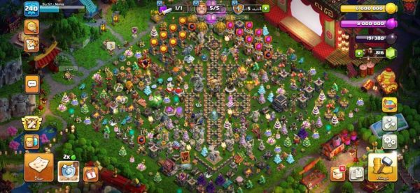 خرید اکانت مکس کلش آف کلنز تاون هال 9 لول 240 کد 23473