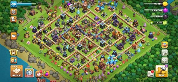 خرید اکانت مکس کلش آف کلنز تاون هال 16 لول 210 کد 49281
