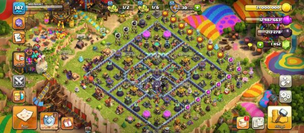 خرید اکانت مکس کلش آف کلنز تاون هال 15 لول 147 کد 43745