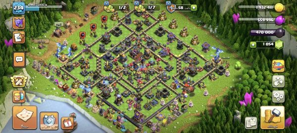 خرید اکانت مکس کلش آف کلنز تاون هال 18 لول 234 کد 78112