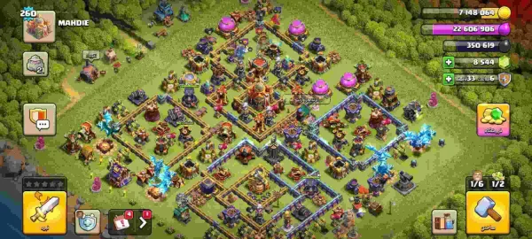 خرید اکانت کلش آف کلنز - خرید اکانت کلش آف کلنز تاون هال ۱۶ لول ۲۶۰ کد ۲۵۵۶۶۵