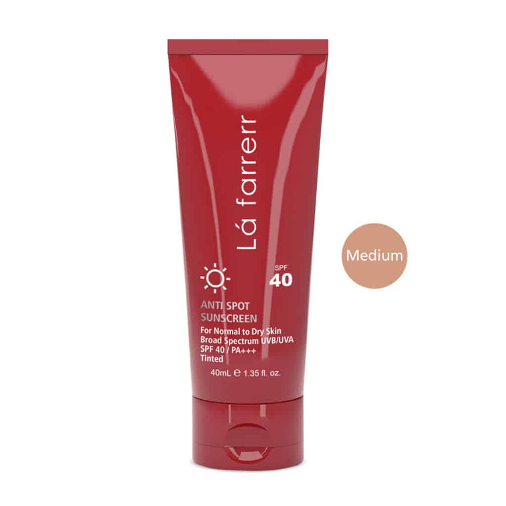 کرم ضد آفتاب و ضد لک SPF40 لافارر مخصوص پوست خشک و معمولی رنگی — تصویر 3