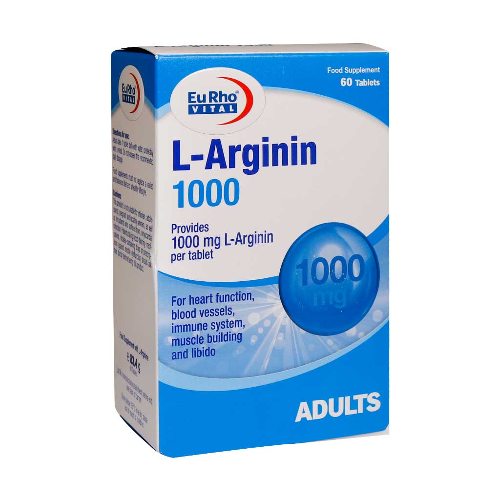قرص ال-آرژنین ۱۰۰۰ میلی‌گرم یوروویتال (Eurho Vital L-Arginin 1000 mg) - ۶۰ عدد