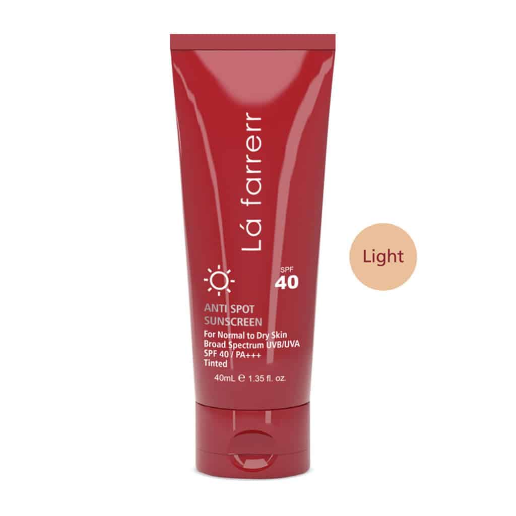 کرم ضد آفتاب و ضد لک SPF40 لافارر مخصوص پوست خشک و معمولی رنگی — تصویر 2